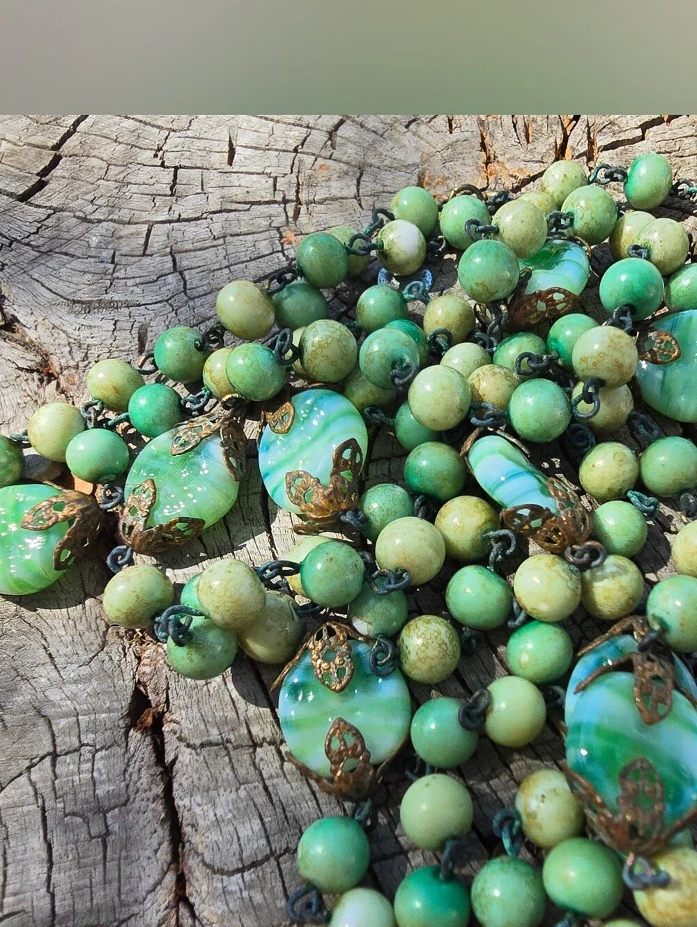 Antique Victorian Glass Bead Necklace